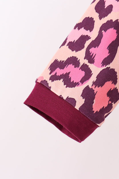 Pink leopard bamboo pajama set