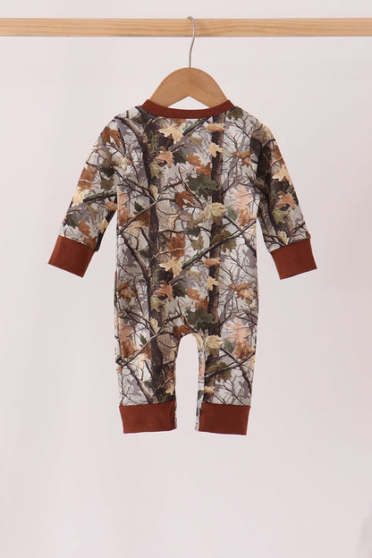 Camouflage tree pocket romper