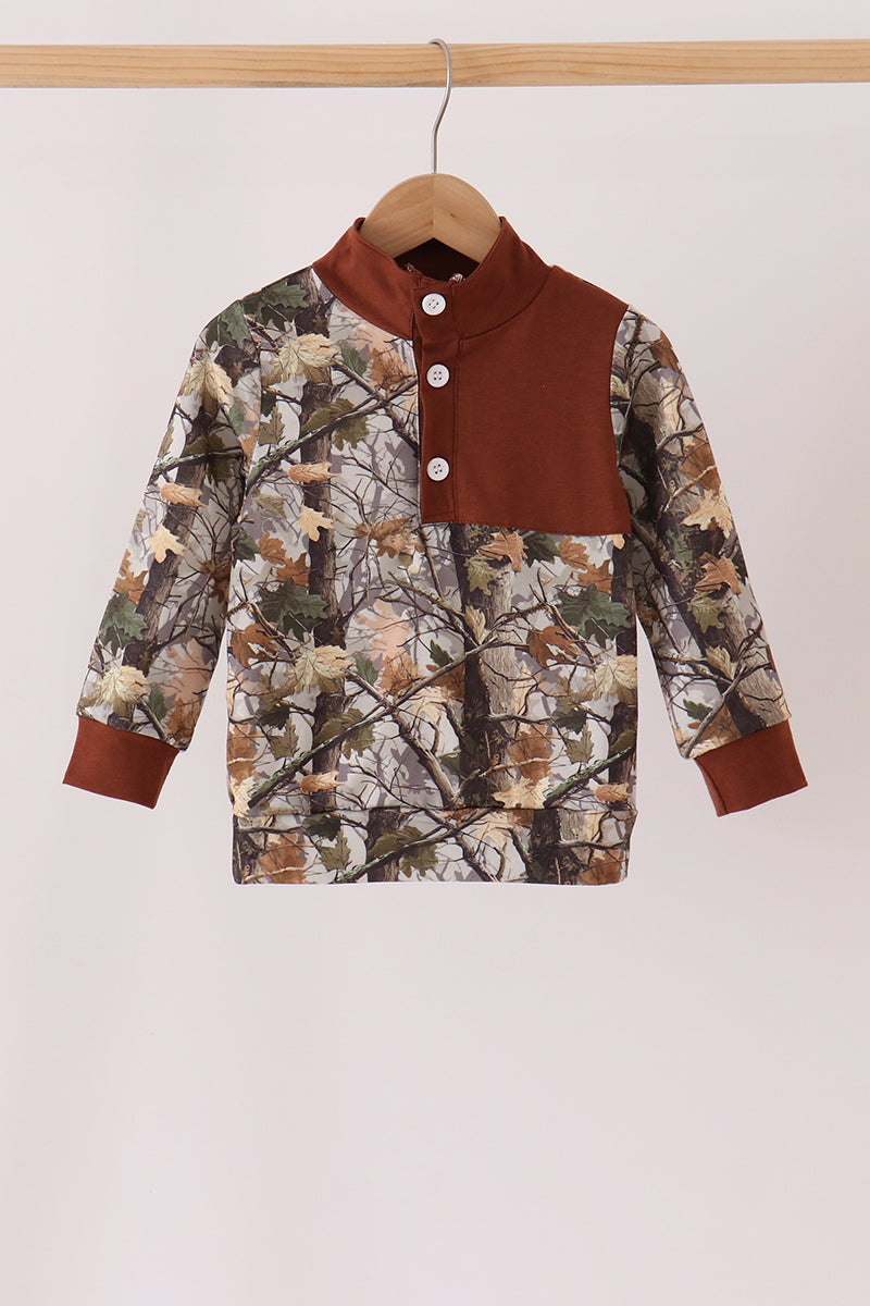 Camouflage tree pullover