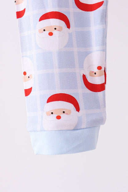 Blue Santa Claus Bamboo Pajama Set
