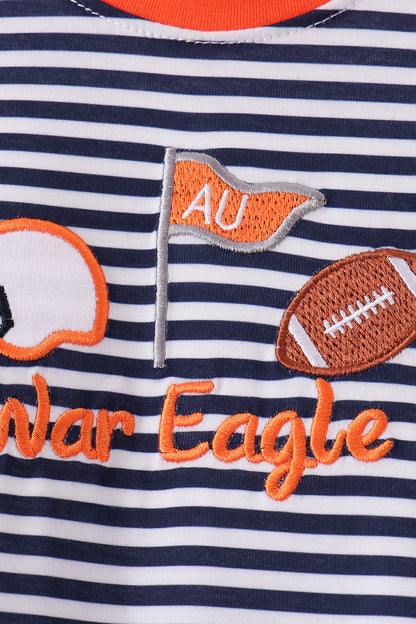 Auburn War Eagle Embroidery Romper