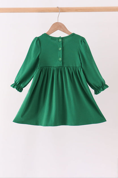 Forest bow smocked ruffle dress