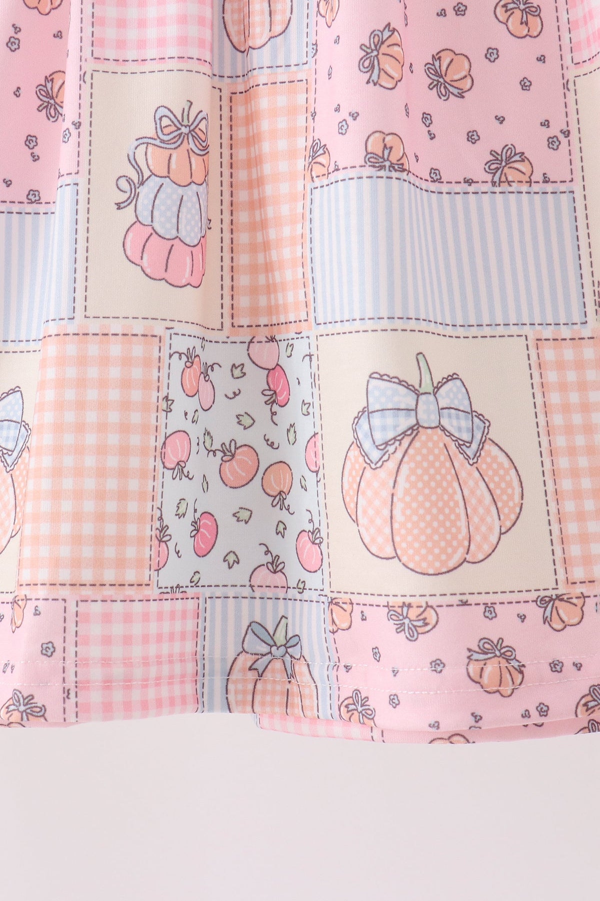 Pink pumpkin print ruffle dress