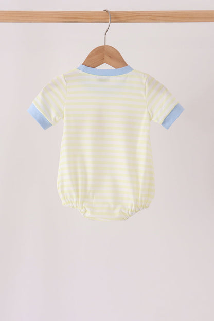 Yellow stripe pumpkin embroidery bubble