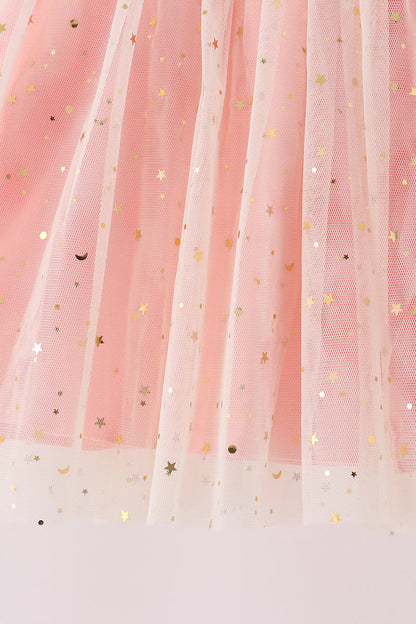 Pink gingerbread sequin tulle dress