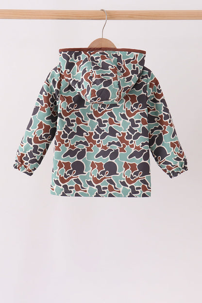 Green Camouflage Raincoat