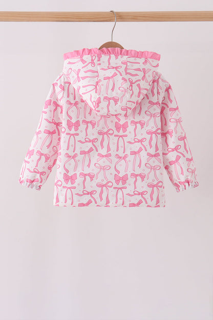 Pink Bow Ruffle Raincoat