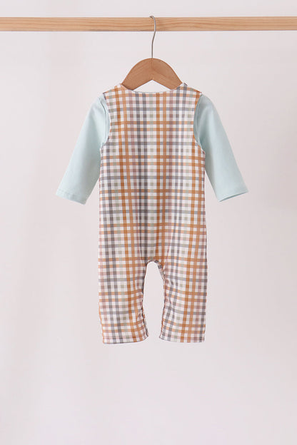 Sage Turkey Embroidery Plaid 2pc set