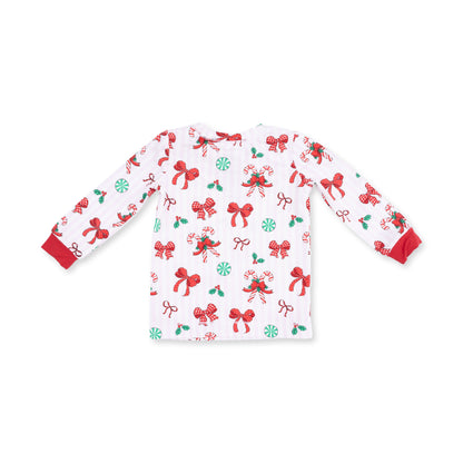Bows & Candy Canes - Long Sleeve Loungewear Set