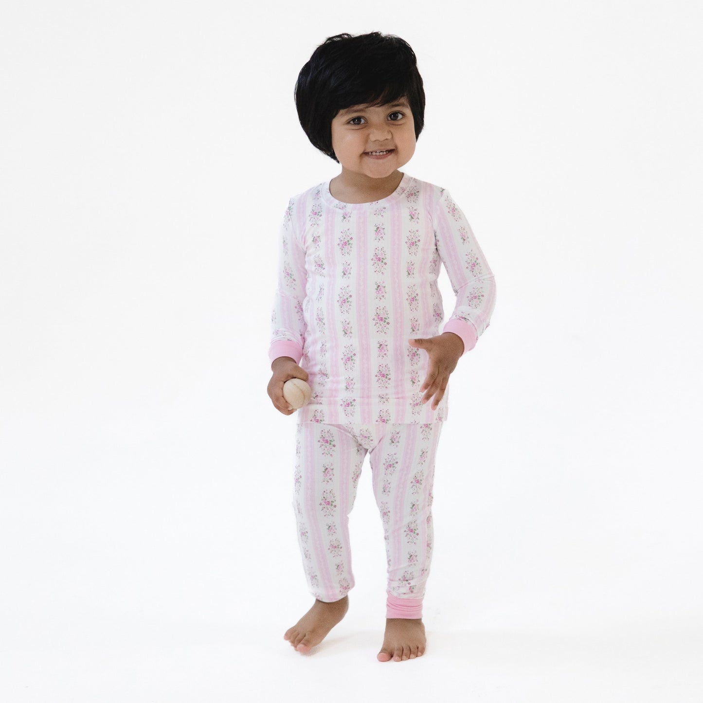Bella Rose Stripe - Long Sleeve Loungewear Set