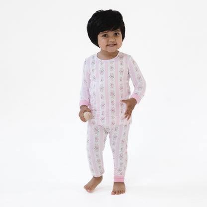 Bella Rose Stripe - Long Sleeve Loungewear Set