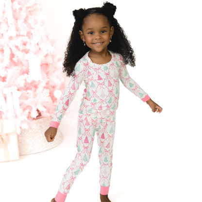 Bow Trellis Tree - Bamboo - Long Sleeve Loungewear Set