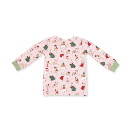 Christmas Dogs Pink - Long Sleeve Loungewear Set