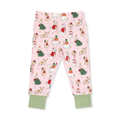 Christmas Dogs Pink - Long Sleeve Loungewear Set