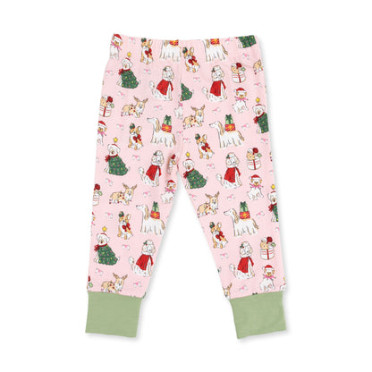 Christmas Dogs Pink - Long Sleeve Loungewear Set