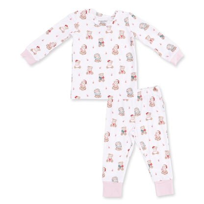 Christmas Teddy Bears Pink - Long Sleeve Loungewear Set