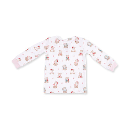 Christmas Teddy Bears Pink - Long Sleeve Loungewear Set