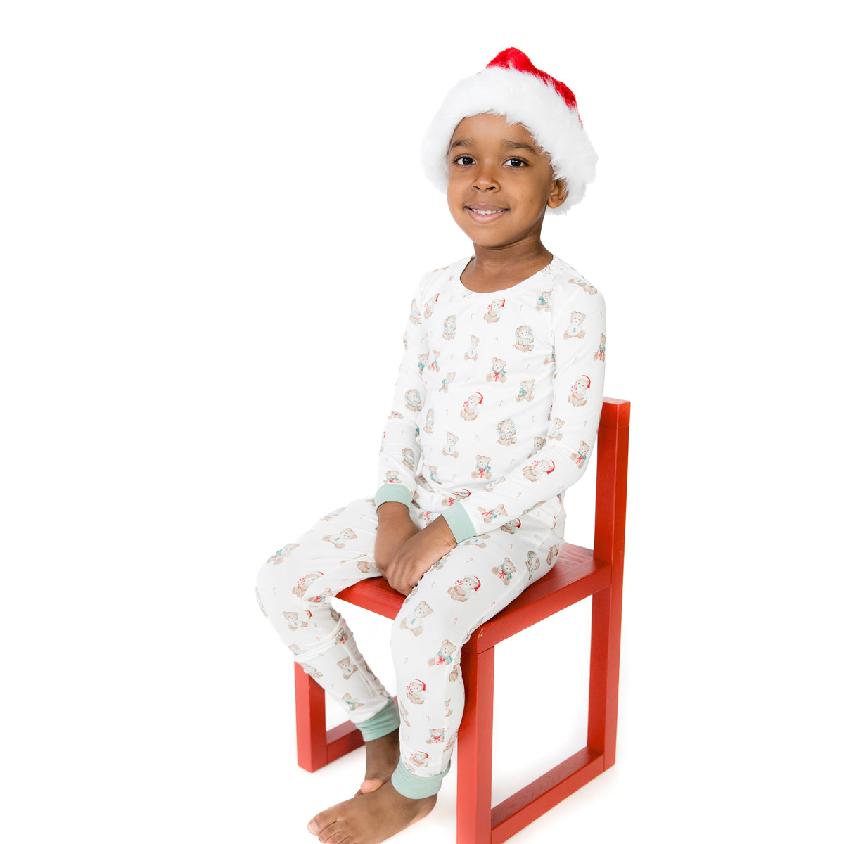 Christmas Teddy Bears Uni - Bamboo - Long Sleeve Loungewear Set