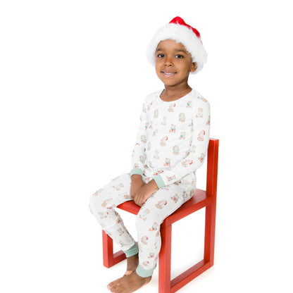 Christmas Teddy Bears Uni - Bamboo - Long Sleeve Loungewear Set