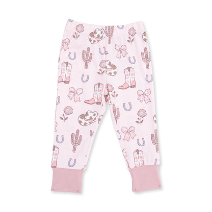 Cowgirl Boots and Bows - Long Sleeve Loungewear Set