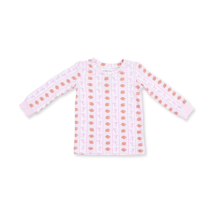 Football Bow Stripe - Long Sleeve Loungewear Set