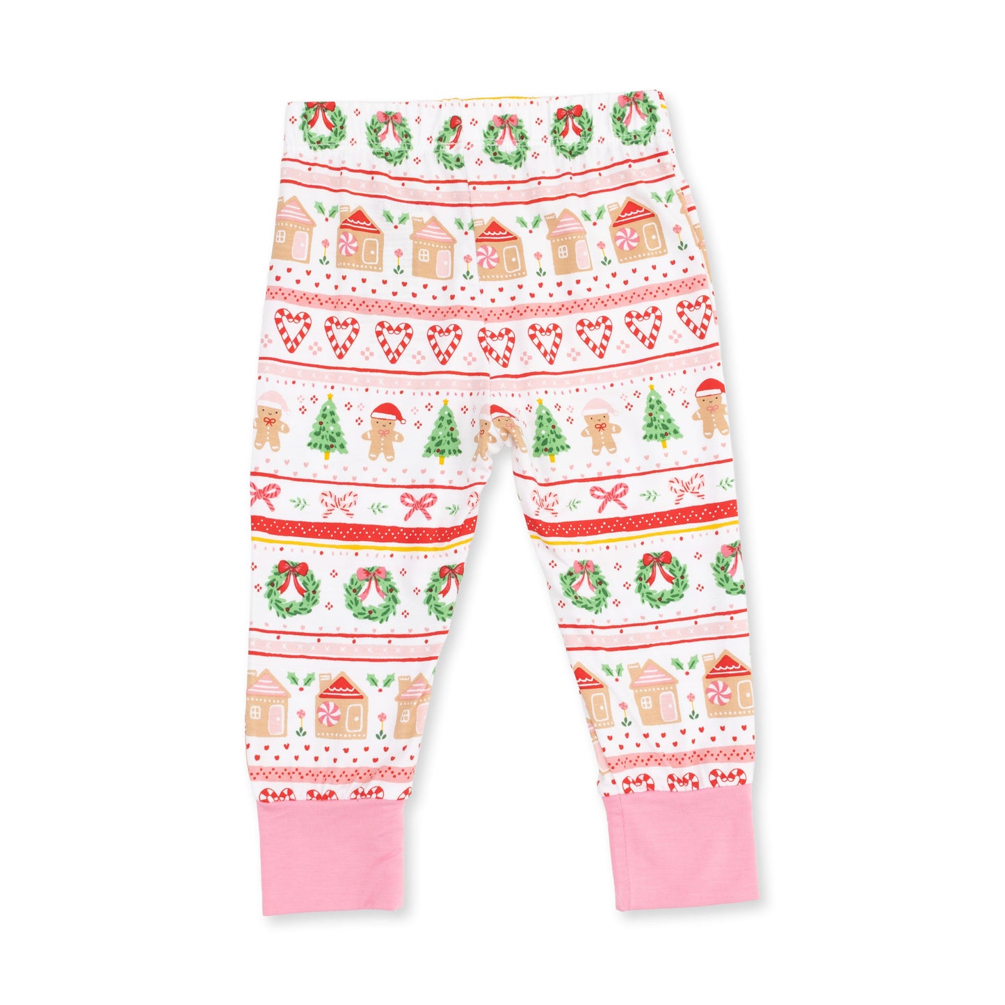 Gingerbread Fair Isle Pink - Long Sleeve Loungewear Set
