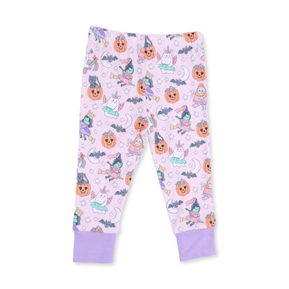 Halloween Monster Dress Up Pink - Long Sleeve Loungewear Set