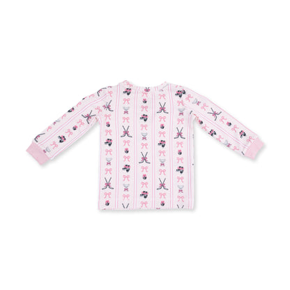 Megan's Bowtiful Hockey Stripe - Long Sleeve Loungewear Set
