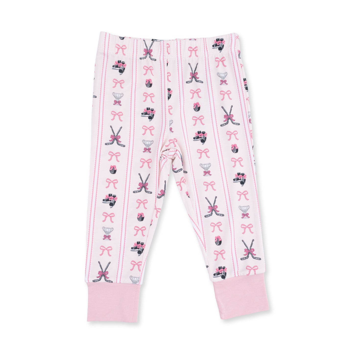 Megan's Bowtiful Hockey Stripe - Long Sleeve Loungewear Set