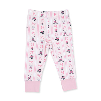 Megan's Bowtiful Hockey Stripe - Long Sleeve Loungewear Set