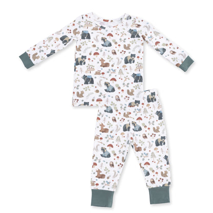 Southern Woodland Animals Green - Long Sleeve Loungewear Set