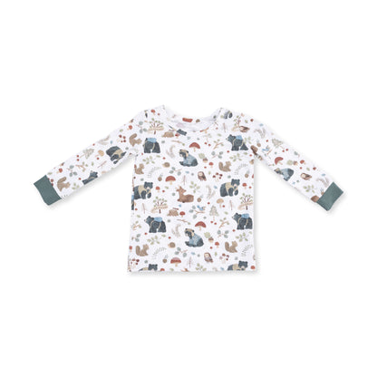 Southern Woodland Animals Green - Long Sleeve Loungewear Set
