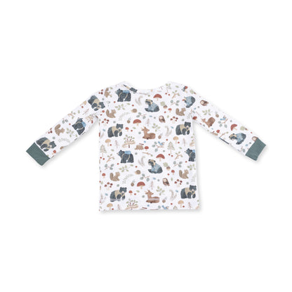 Southern Woodland Animals Green - Long Sleeve Loungewear Set