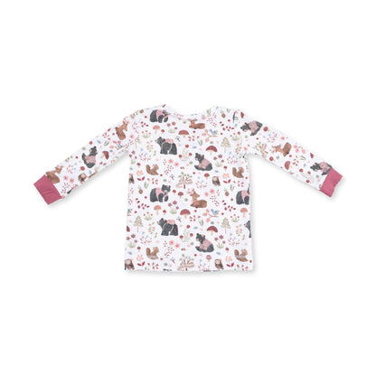 Southern Woodland Animals Pink - Long Sleeve Loungewear Set