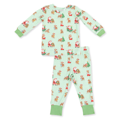 Vintage Reindeer & Santa Uni - Long Sleeve Loungewear Set