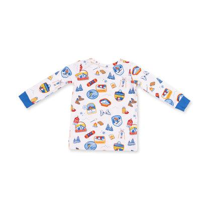 Vintage Ski Patches - Long Sleeve Loungewear Set