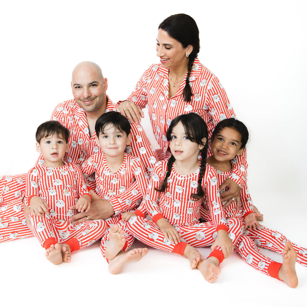 Vintage Santa Stripe - Bamboo - Long Sleeve Loungewear Set