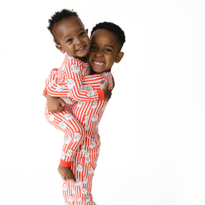 Vintage Santa Stripe - Bamboo - Long Sleeve Loungewear Set