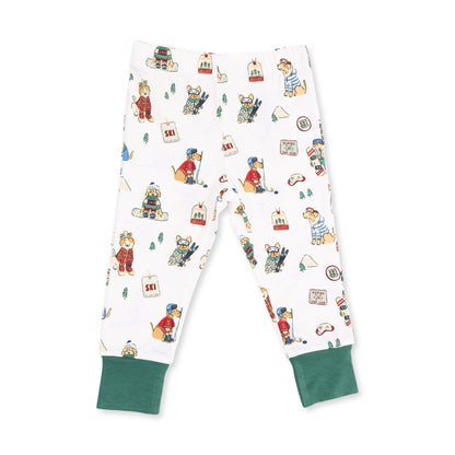 Winter Sports Dogs Green - Long Sleeve Loungewear Set