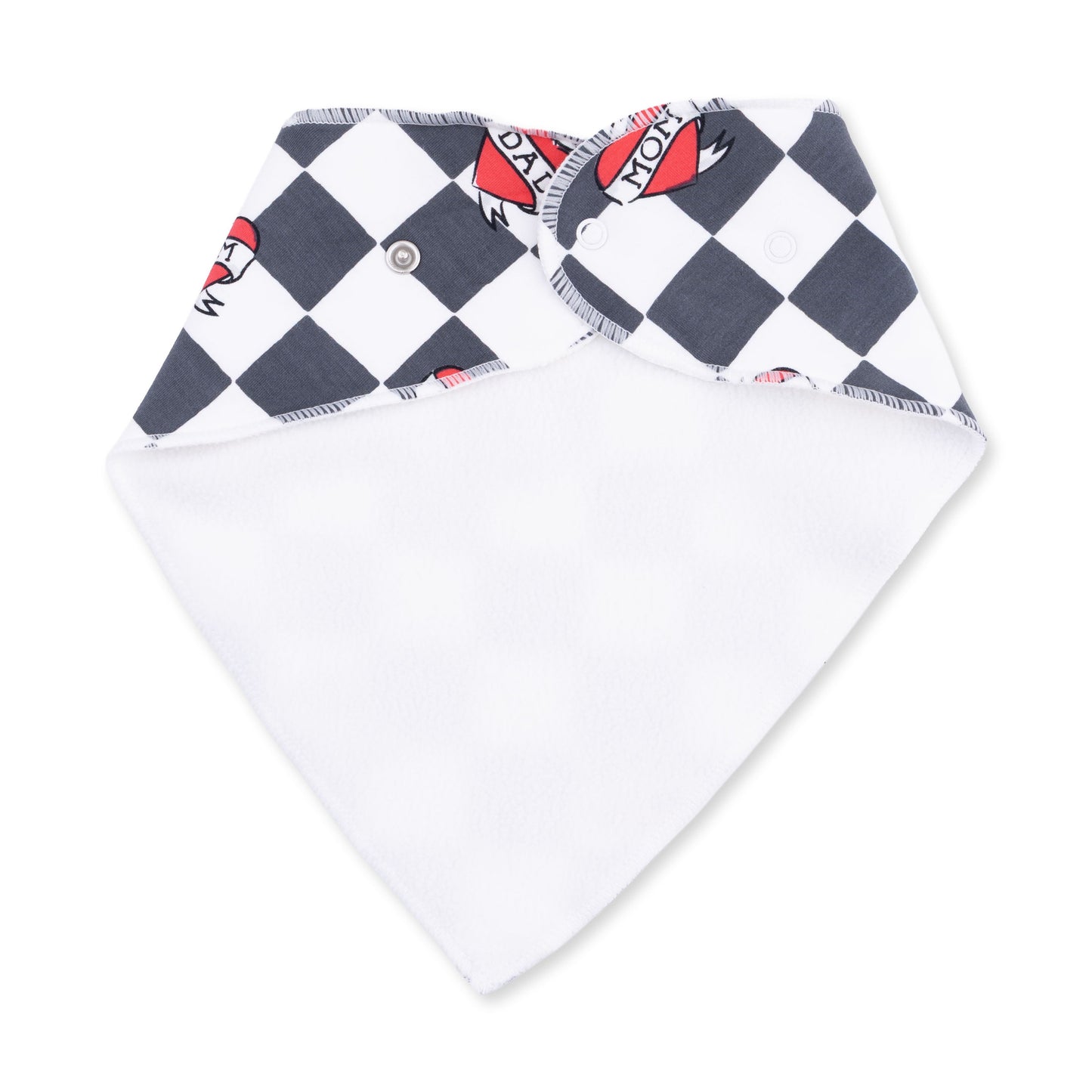 Heart Tattoo Check Black - Bandana Bib