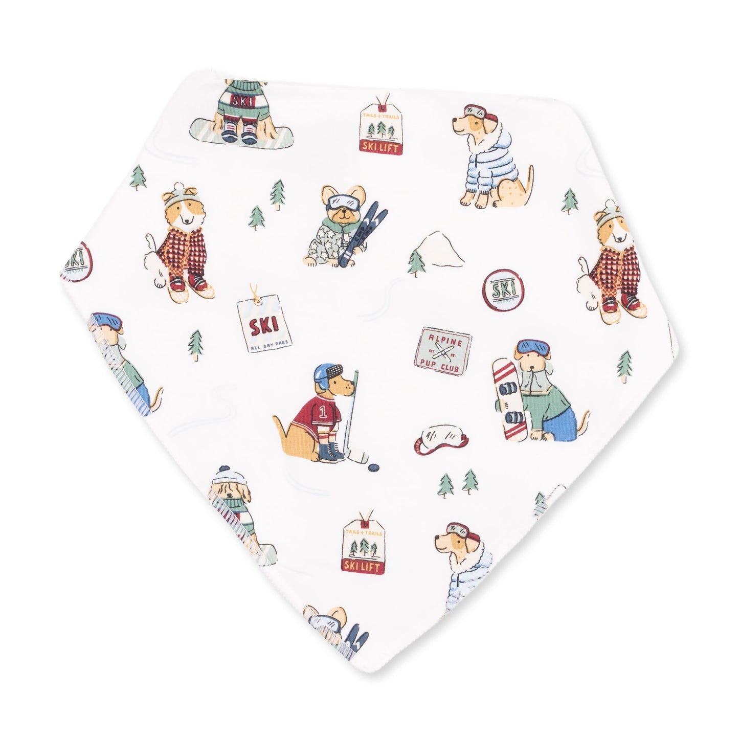 Winter Sports Dogs Green - Bandana Bib