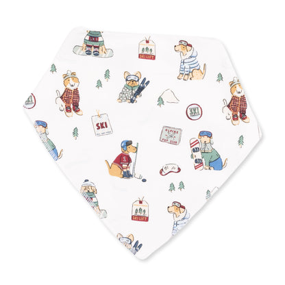 Winter Sports Dogs Green - Bandana Bib