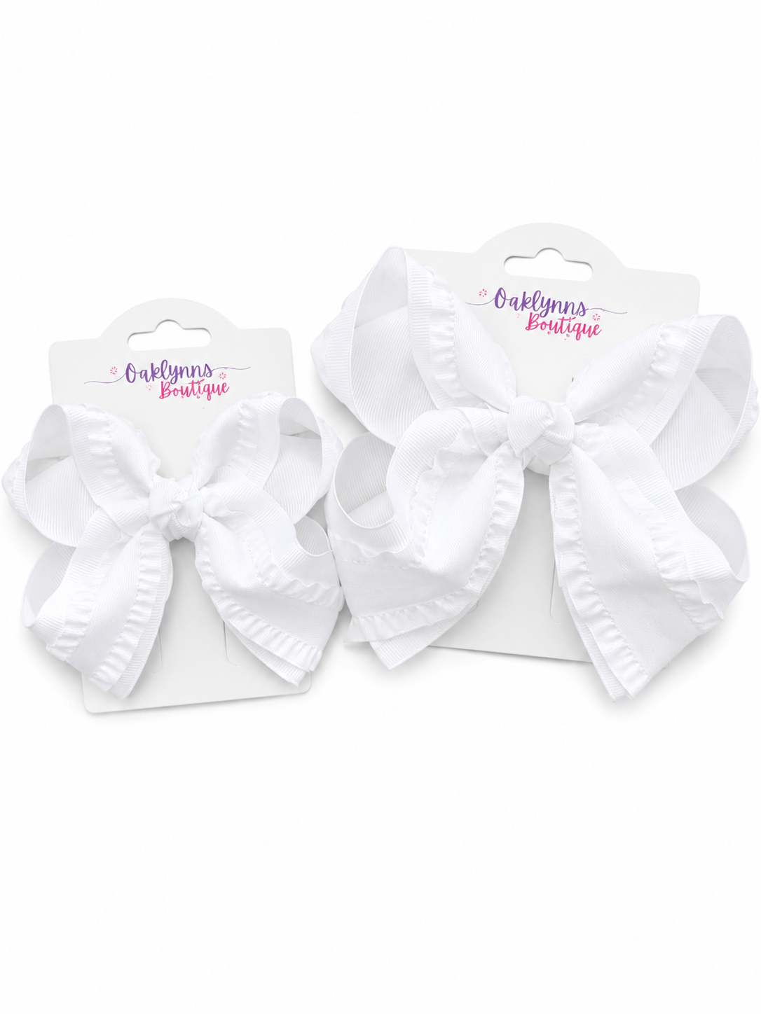 White Boutique Hair Bow Ruffle