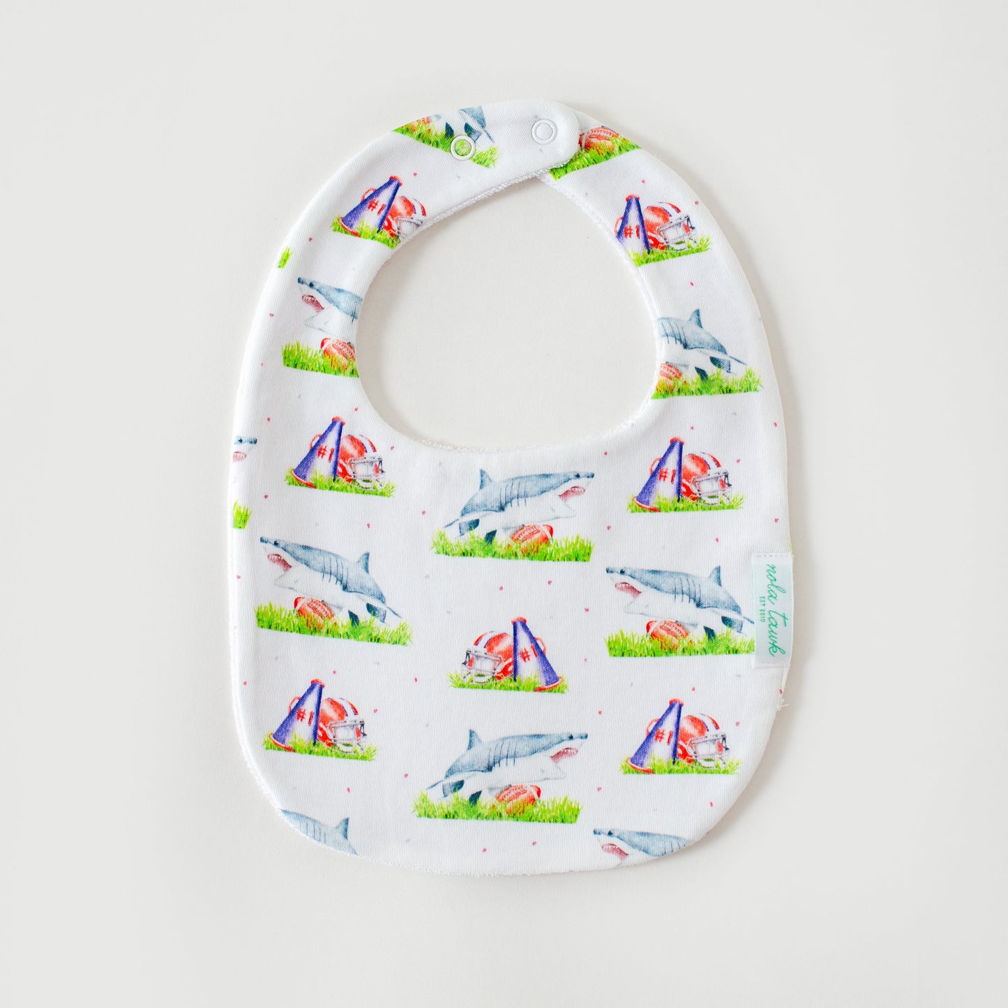 Sharks Mascot Mania Organic Cotton Baby Bib