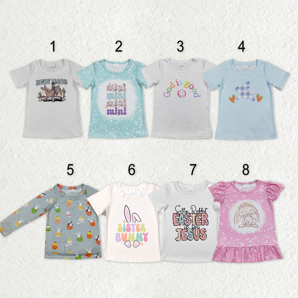 Sibling Baby Boys Girls Eggs Rabbits Easter Tee Shirts Top