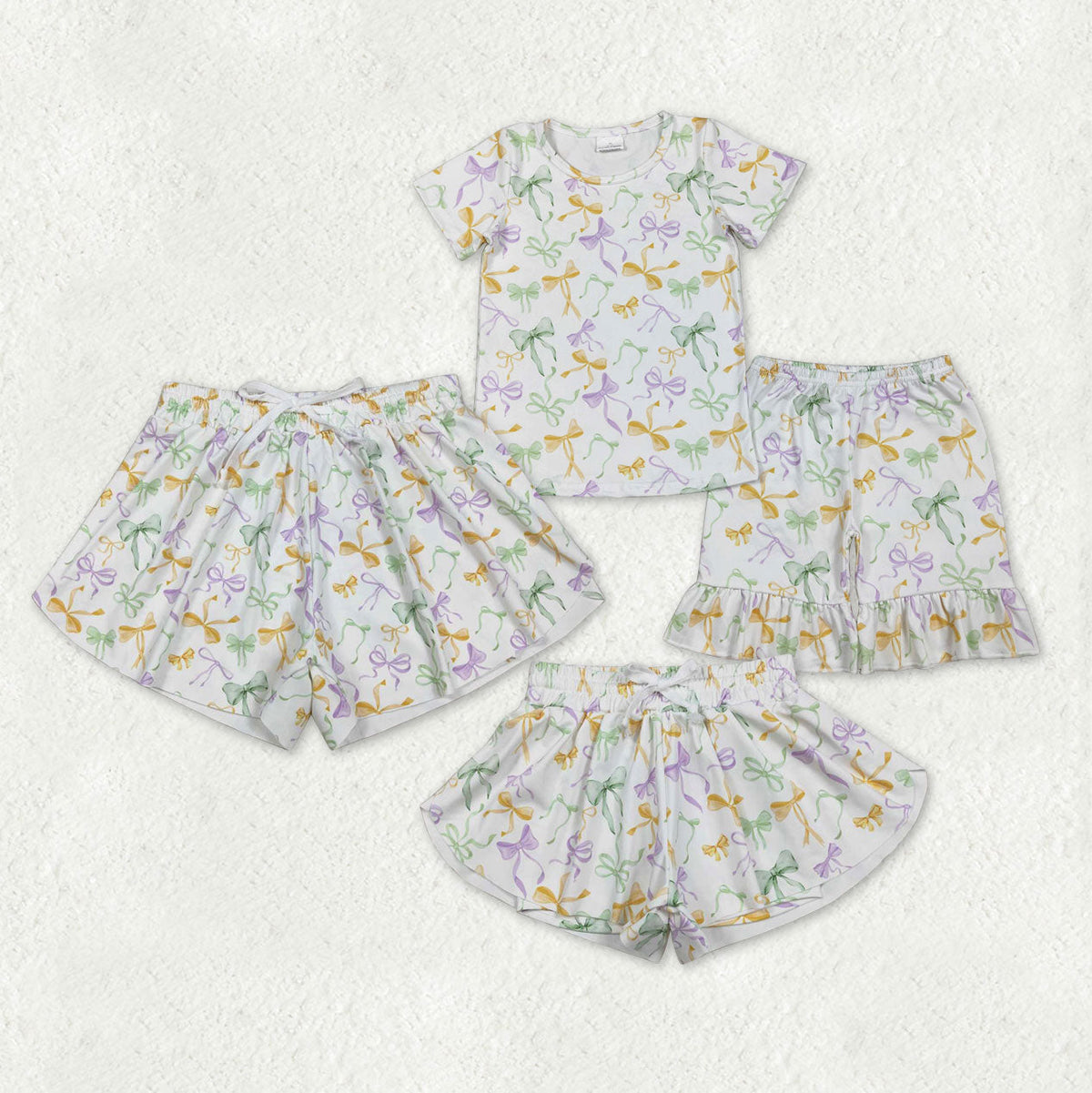 Mama and Me Mardigras Bows Yoga Active Shorts Bottoms
