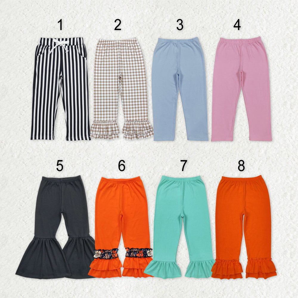 Sibling Baby Girls Spring Fall Ruffle Leggings Bell Bottom Pants