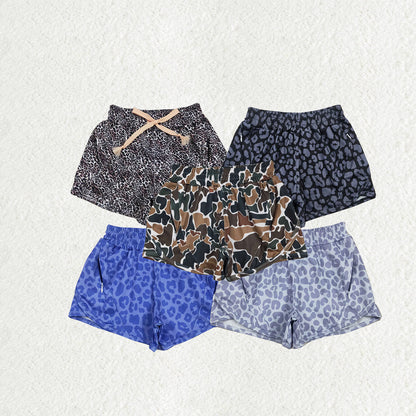 Sibling Baby Girls Leopard Yoga Athletic Shorts Bottoms