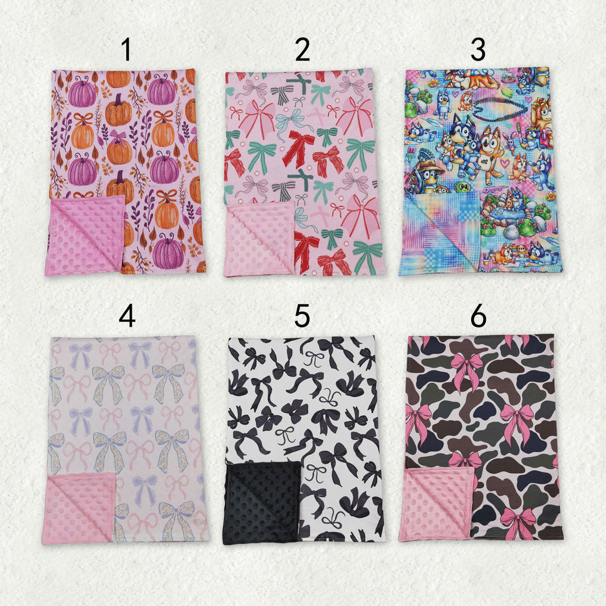 Sibling Baby Kids Flowers Bows Blankets