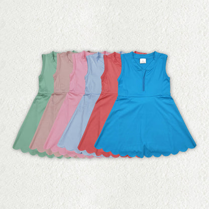 Sibling Baby Girls Yoga Zip Active Wear Skort Knee Length Dresses